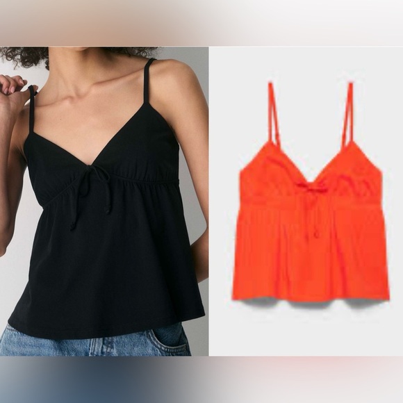 Sunday Best Tops - Sunday Best Aritzia Cottonwhisk LouLou Camisole Set of Two Poppy Red & Black Med